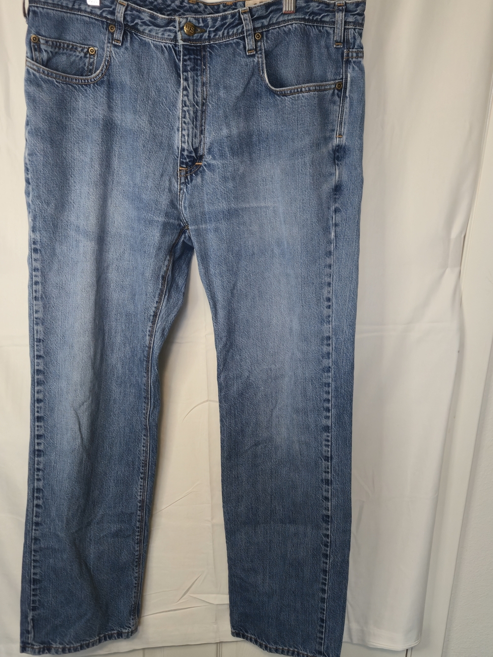 Orvis 5 Pocket Jeans Vintage "Trust Your Fly" Denim Made In USA 1856 #2ABM 38x32